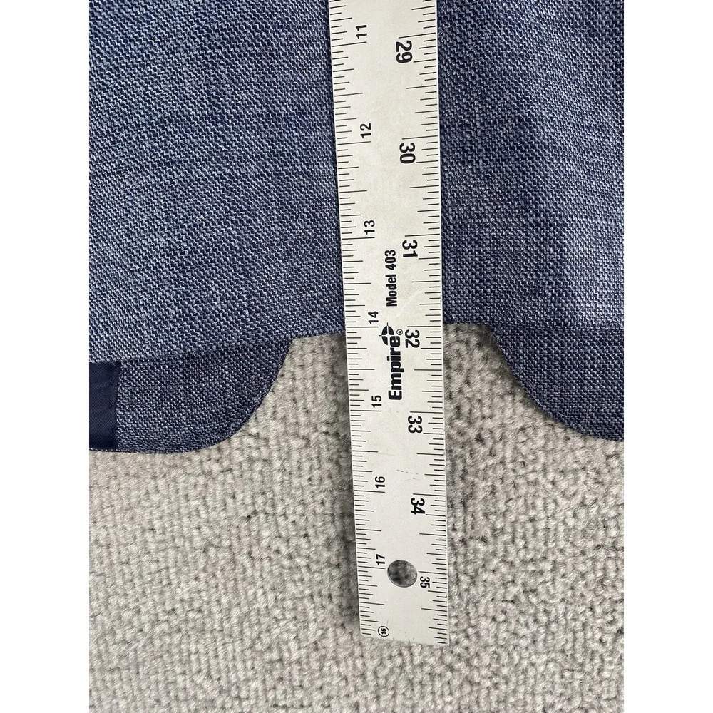 Lauren Ralph Lauren Suit Jacket 52 R Blue Silk Wool Luxury Designer Black Label